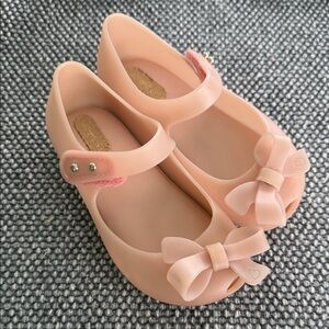 Mini Melissa Blush Pink Bow Shoes